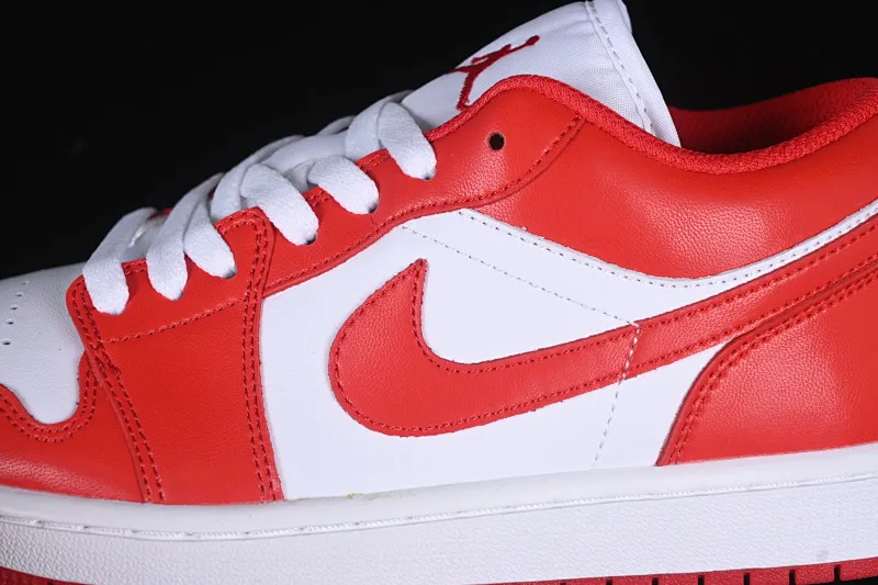 All categories Air Jordan Jordan series basketball shoes Air Jordan 1 Low Air Jordan 1 Low AJ1 Joe 1 white and red color low-top cultural and casual sneakers 553558-166